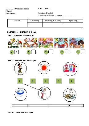 Final Test English Class 3